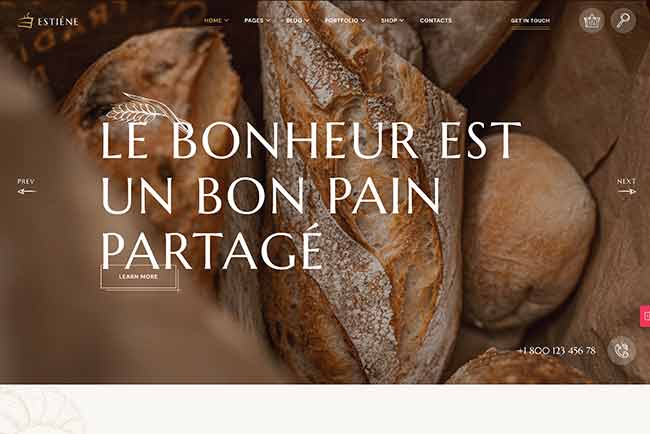 demo couverture pour site internet Boulangerie par X-Marques