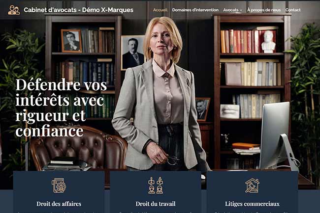 creation de site internet pour cabinet d'avocats - votre site internet en mensualités - Démo X-Marques
