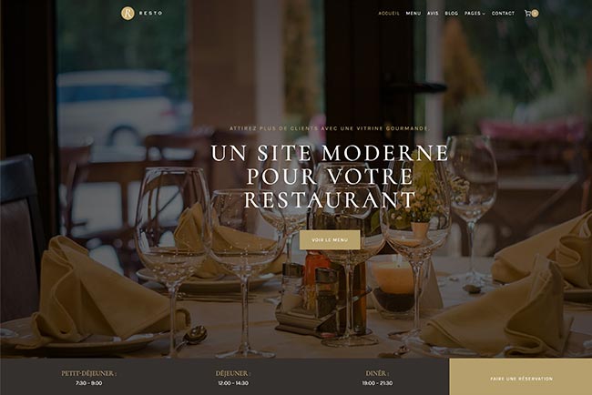 Demo de Site internet pour restaurant - site web pro en mensualités par X-Marques