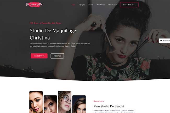 template couverure pour site internet en mensualités pour Institut de beauté - par X-Marques