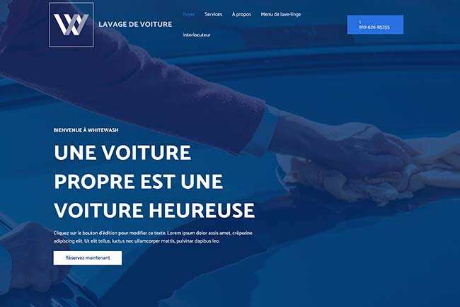 template pour site internet pour service de lavage de voitures