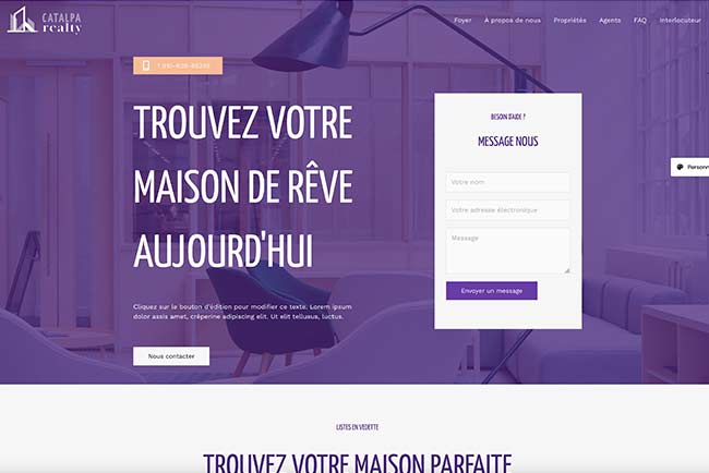 template céation de site internet pour agences immobilières - payable en mensualités par X-Marques