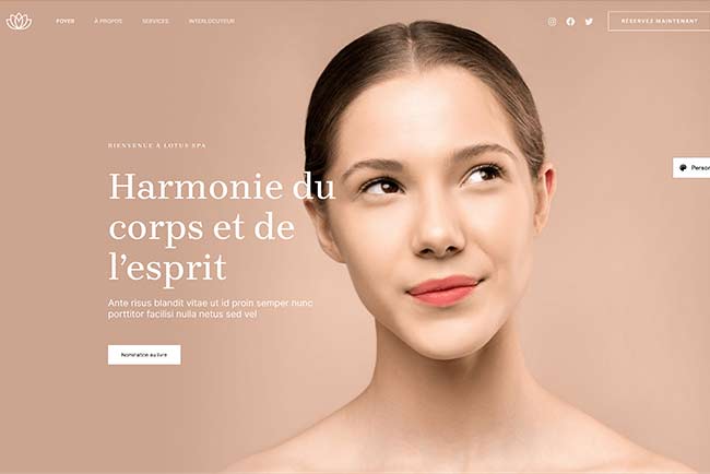 template de site web pour Instituts de beauté - paiable en mensualités