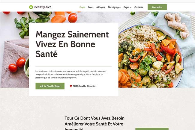 template pour site web de Nutritionistes