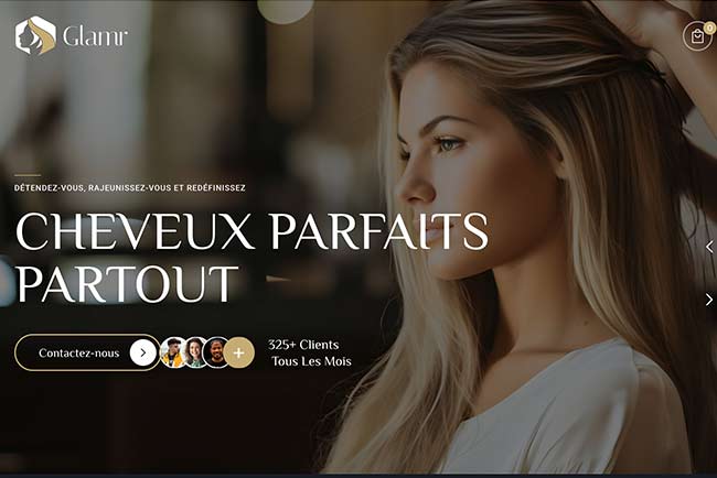 modèle de site pour Salons de coiffure