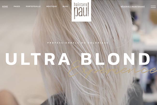 modele base de site pour salon de coiffure